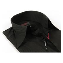 Men's Axxess Turkey Shirt 100% Cotton Long Collar 224-06 French Cuffs Black image 4