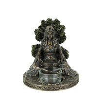 Celtic Goddess Danu Mother Earth Bronze Finished Tealight Candle Holder - £51.43 GBP