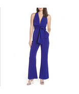 Harlyn YR-5085 Tie Waist Sleeveless Jumpsuit SZ M Blue - $61.68