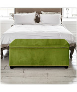 Velvet Upholstered Ottoman Storage Box Bedroom Footstool Blanket Toy Box  - $135.00