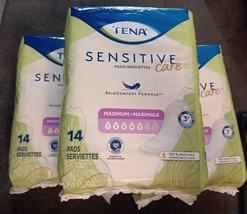 3 Pks TENA Sensitive Care Maximum, Long Pads, 14 Ct (BN9) - $20.40