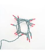 15 Bulb Red Glass Craft Lights Green Wire - $12.00