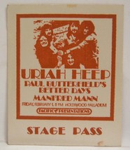Uriah Heep / Manfred Mann - Vintage Original Real 1970&#39;s Backstage Pass *Last 1* - £20.29 GBP