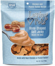 [Pack of 3] Loving Pets Bone-Shaped Soft Jerky Treats Peanut Butter 6 oz - £29.36 GBP