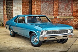 1968 Chevrolet Nova blue  | POSTER 24 X 36 INCH | Vintage classic - £16.16 GBP