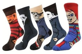 Halloween Horror Movie Crew Socks Unisex Scream Chucky Jason Freddy Elm Street - £18.50 GBP