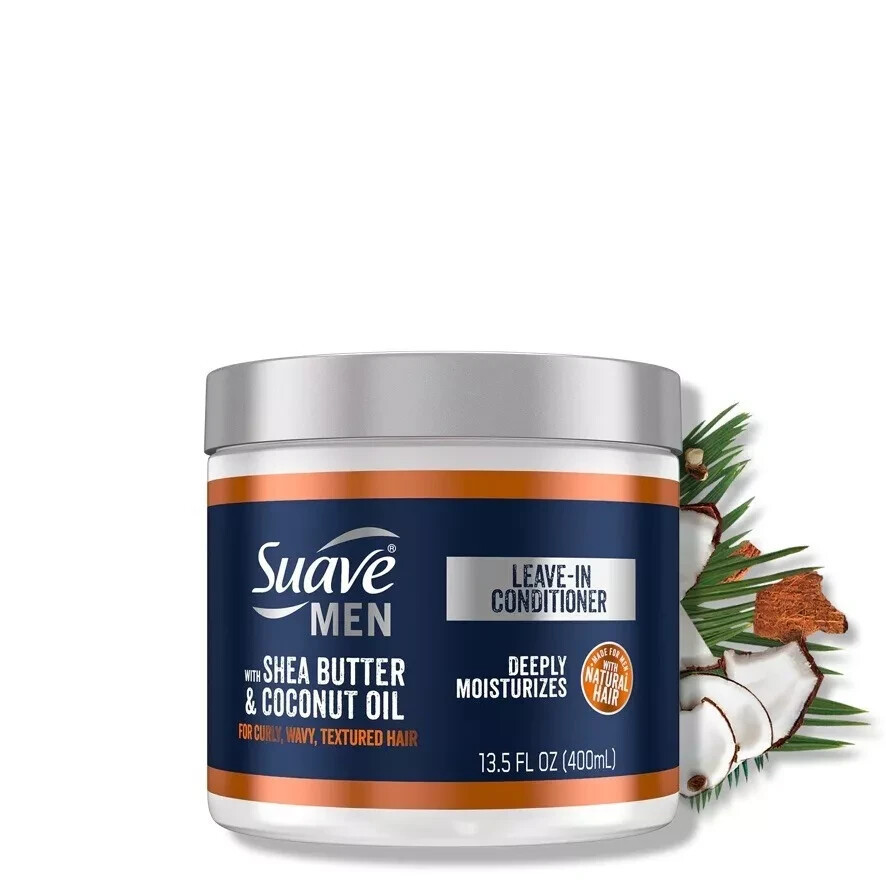 Suave Men Leave-In Conditioner Shea Butter Coconut Oil CURLY HAIR 13.5 o... - $19.95