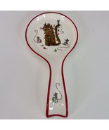 Spoon Rest Prima Design Ceramic Christmas Kitty Cat In Lights With Mice New - $29.72 CAD