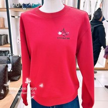 NWT Coach Women&#39;s Cherry Crewneck Sweatshirt CZ065 - £184.77 GBP