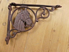 Cast Iron WESTERN Style HORSE HEAD Brackets Garden Corner Brace Shelf Br... - $25.99 CAD