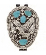 Navajo Turquoise Sterling Silver Eagle Mens Bolo Tie Native American G Boyd - £259.59 GBP