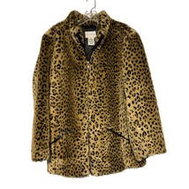 Vtg White Stag 90s Y2K Animal Leopard Print Faux Fur Full Zip Jacket, Size 1X - £39.90 GBP