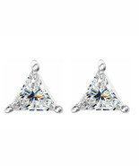 Triangle Natural Mined Diamond Studs 14k White Gold (2.71 Ct E-f SI2 Cla... - $14,022.87 CAD
