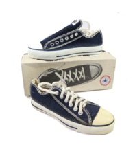 Deadstock Vtg 90s Converse All Star Chuck Taylor Low Denim Shoes USA Womens 6.5 - £116.77 GBP