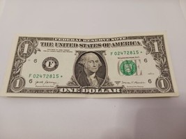 2017 A $1 Dollar Star Note Duplicate Bill F02472815 - $2.23