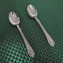 Hampton Silversmiths LILY FROSTED Teaspoons Set of 2 Stainless China 247 - $19.99