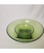 Hazel Atlas Colony Bowl Set Avocado Green Chip Dip Serving Pebbled Glass... - $28.42 CAD
