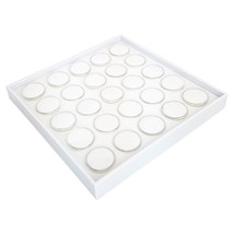 Half Size 25 Gem &amp; Coin Jars Stackable Jewelry Display Travel Tray - White - £15.97 GBP
