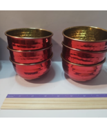 Red Prep Bowls with Gold Stainless Steel 6 - $23.38