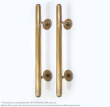 11.81&quot; Set 2 Solid Brass Western Retro Door Handle Cabinet Door Pulls - £58.99 GBP