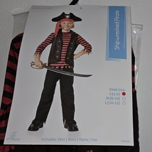 NEW Shipwrecked Pirate Halloween Costume Child Small 4-6 Vest Shirt Pants Hat - $19.75