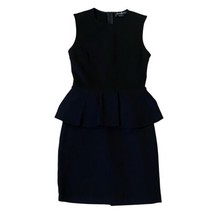 Guess By Marciano Black Sleeveless Peplum Waist Stretch Mini Dress Size 2 - £25.16 GBP