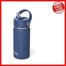 Navy Blue 14oz Kids Water Bottle with Spill-Proof Straw - Perfect for Sc... - $655.29 MXN
