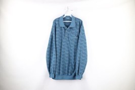 Vintage 90s Streetwear Mens 2XLT Faded Fleece Collared Pullover Polo Swe... - $49.45