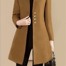 Autumn and Winter New Women&#39;s Suit Collar Single-breasted Loose Windbrea... - £82.52 GBP