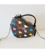 Coach CP022 Multicolor Hearts Heart Crossbody Handbag Brown Black - £123.98 GBP
