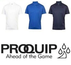 Proquip Tecnico Golf Polo Con UV Protezione. M - XL. Navy, Bianco, Grigio - £22.70 GBP