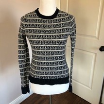 EUC A.L.C. Wool Jacquard Anchor Pattern Navy &amp; White Long Sleeve Sweater... - £78.34 GBP