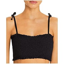 MSRP $58 Aqua Swim Womens Bandeau Smocked Swim Top Black Size M (DEFECT) - £15.45 GBP