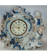 Vintage Blue And White Porcelain Clock Linden Brand Made In Japan  Lot #... - $54.45