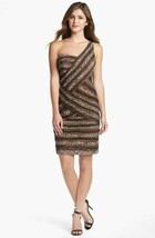 Sue Wong Animal Print One Shoulder Ruched Elegant Cocktail Dress SZ 14 N... - $232.54