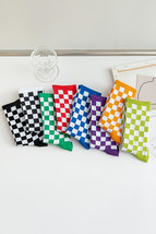 Black Checkerboard Print Cotton Socks - $52.94 MXN