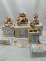 Lot Of (4) Cherished Teddies Friends Bobbie Holly Marie Tracie And Nicole  - $71.27
