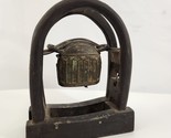 Thai Tribe Bronze Elephant Bell on Wooden Stand Antique Tribal Buddhist - $77.22
