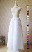 WHITE Tiered Tulle Skirt Outfit Women Custom Plus Size Tulle Skirt for Wedding image 5