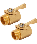 Heavy Duty Brass Garden Hose Shut off Valve, 3/4 Inch, 2-Pack with 2 Hos... - $36.28 CAD