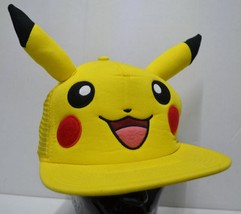 Pokemon Pikachu Yellow Snapback Mesh Cap Hat One Size Adjustable NWOT - £17.87 GBP