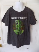 MINECRAFT GRAY CREEPER SHORT SLEEVE T-SHIRT  SIZE YS UNISEX EUC - £10.50 GBP