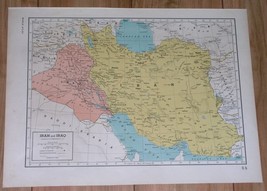 1944 Original Vintage Map Of Iran Iraq Kuwait / Verso British India - £22.26 GBP