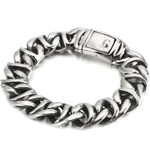 Polished Solid Stainless Steel Bracelet Man Fashion Mens Bracelets Friendship On - £26.29 GBP