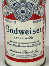 Budweiser Beer Can Vintage 10oz Red White Blue Steel Flat Top - $4.55