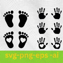 Baby Footprints PNG: baby feet handprints (Digital Download). - $2.95