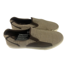 Draven Men&#39;s Plaid Brown Skate Slip On Canvas Shoes Vegan Sneakers Size 7.5 - £23.59 GBP