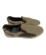 Draven Men&#39;s Plaid Brown Skate Slip On Canvas Shoes Vegan Sneakers Size 7.5 - £23.56 GBP