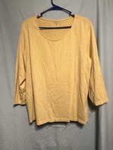 Coldwater Creek Women’s 3/4 Sleeve T Size 2X Yellow - $11.88