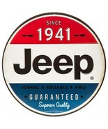 Jeep Since 1941 Vintage Look Embossed Round Metal Sign CJ Wrangler 4WD N... - £18.43 GBP